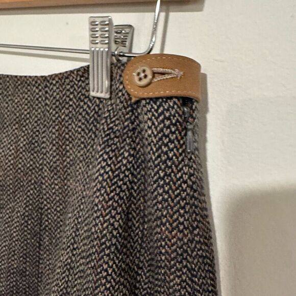 Daks London Vintage Pleated Tartan Midi Skirt Quiet Luxury Classic Size 14 - Picture 4 of 8